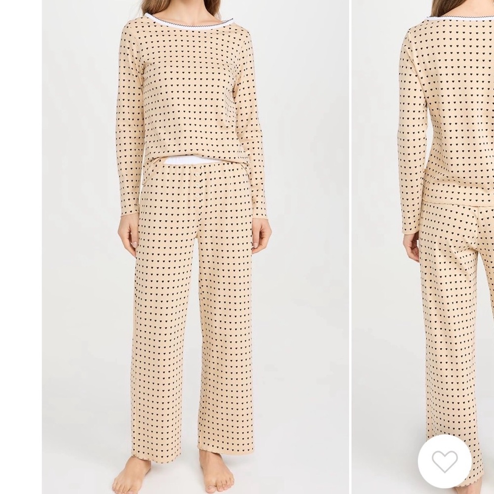 Cozyland by Morgan Lane - Ellie PJ Set Latte Hearts